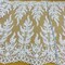 1 Yard Elegant White Beaded & Corded Embroidered Lace Fabric, 51" Wide, Bridal Fabrication for Gowns & Décor